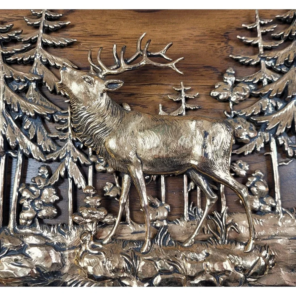 A&F Art Vintage 1970s Canadian 3D Wildlife Elk Wall Hanging Plaque 15x11 Inch